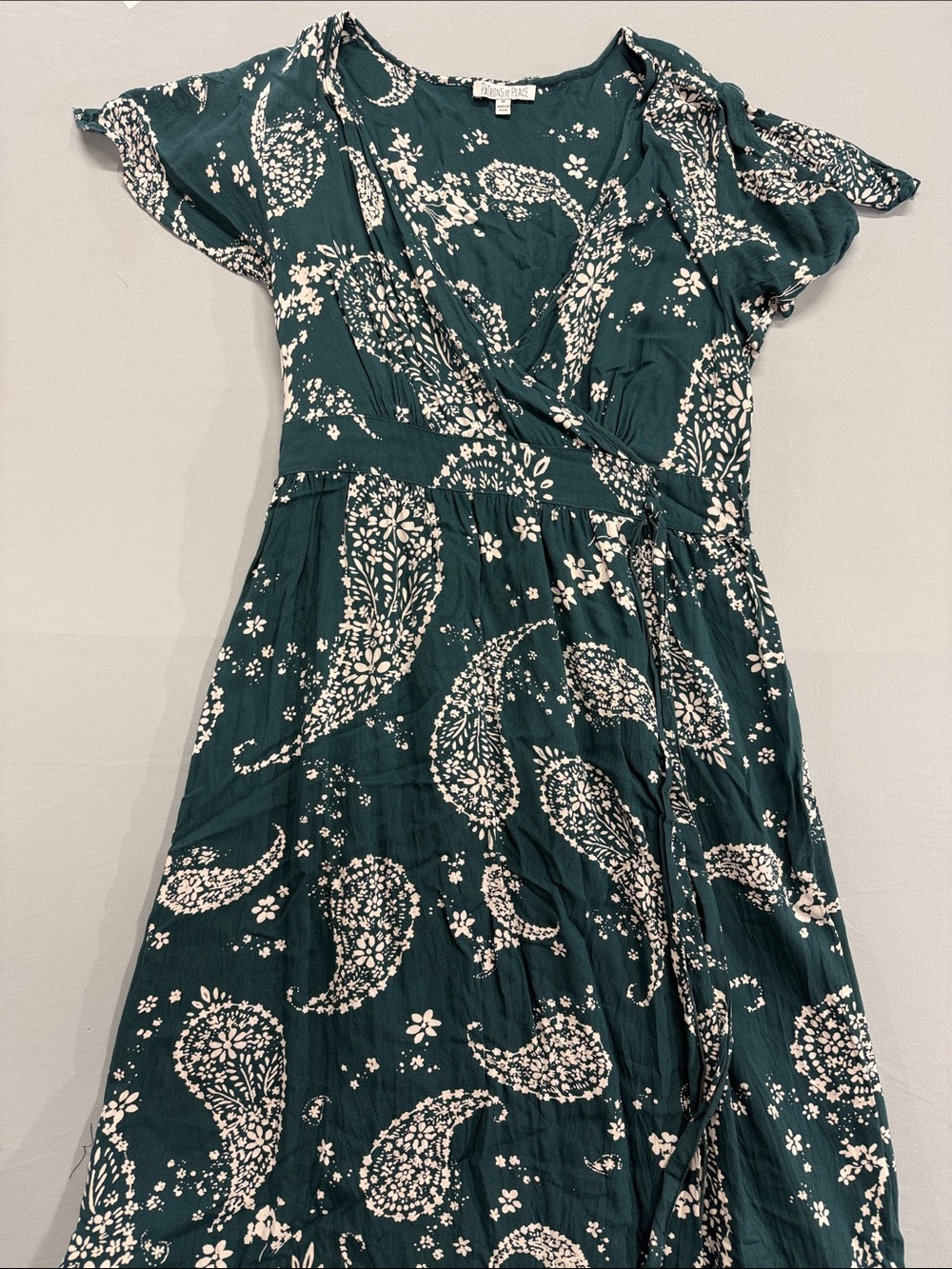 Patrons of Peace Teal and White Floral Dress